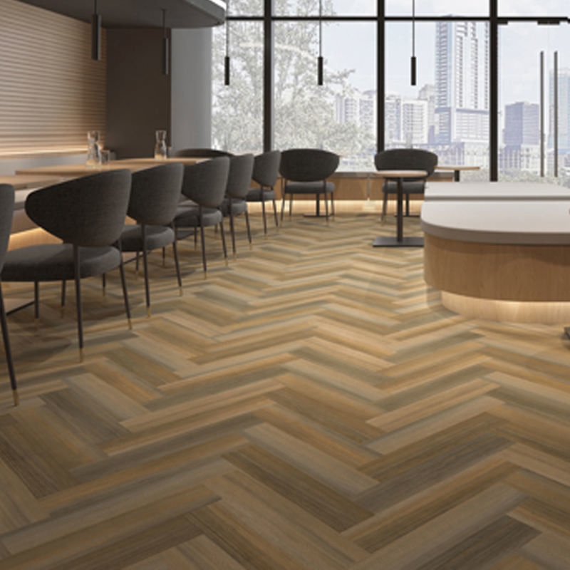 100% Virgin 4.0mm-7mm Spc Herringbone Flooring Spc Lvt Click Flooring หลายชั้น