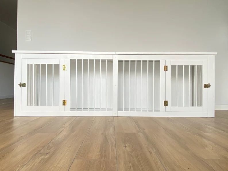 CE Wood Pet Furniture ลังไม้ 2 ประตู ลังสุนัข แฮนด์เมด W140*D50*H50cm