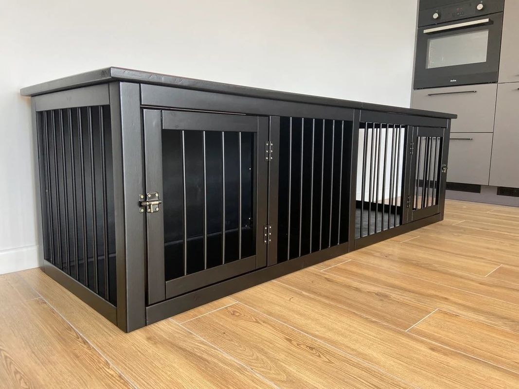 CE Wood Pet Furniture ลังไม้ 2 ประตู ลังสุนัข แฮนด์เมด W140*D50*H50cm