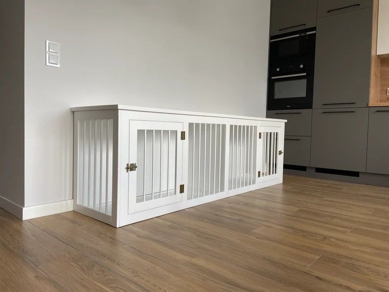 CE Wood Pet Furniture ลังไม้ 2 ประตู ลังสุนัข แฮนด์เมด W140*D50*H50cm