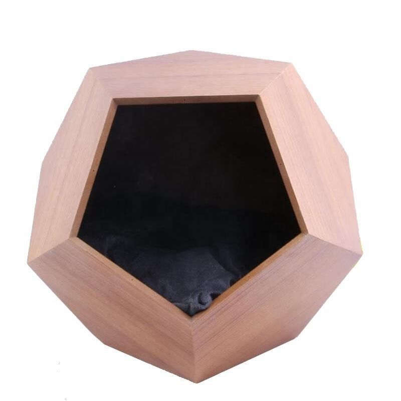 SGS Polygon Pentagon Wood Pet Furniture บ้านแมวไม้ธรรมชาติ