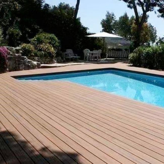 Anti UV Bamboo Porch Flooring Deck Wpc ภายนอก 11mm 22mm Fireproof