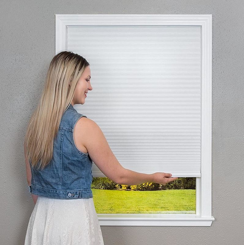 ขนาดที่ปรับได้พอดีพอดีไร้สายผ้าม่านมู่ลี่ติดตั้งชั่วคราว