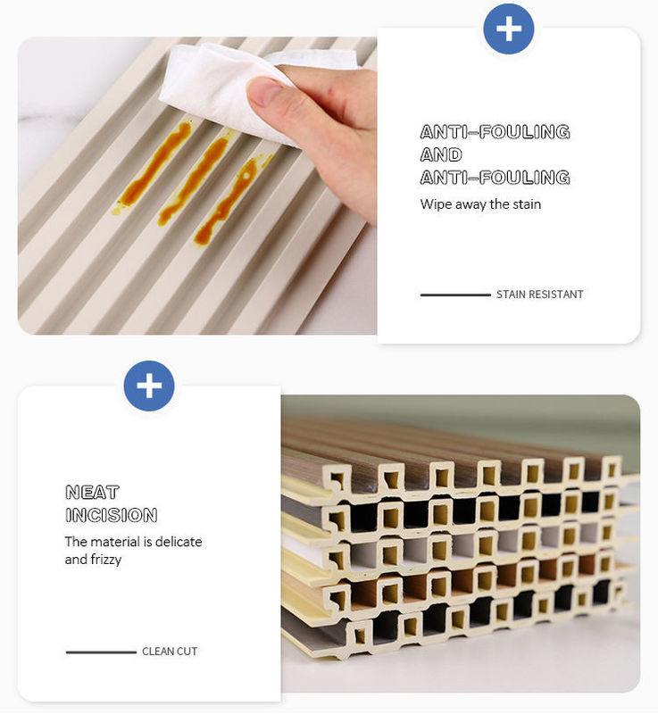 การตกแต่งภายใน ผนังผนัง WPC สีไม้ ประหยัดพลังงาน กันอากาศ ป้องกันรอยขีดข่วน ผลงาน 3 มิติ