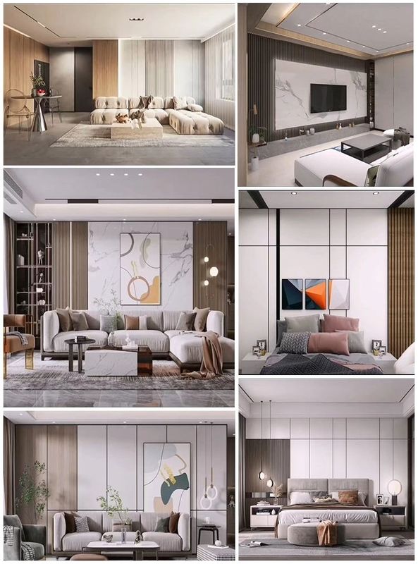 การตกแต่งภายใน ผนังผนัง WPC สีไม้ ประหยัดพลังงาน กันอากาศ ป้องกันรอยขีดข่วน ผลงาน 3 มิติ