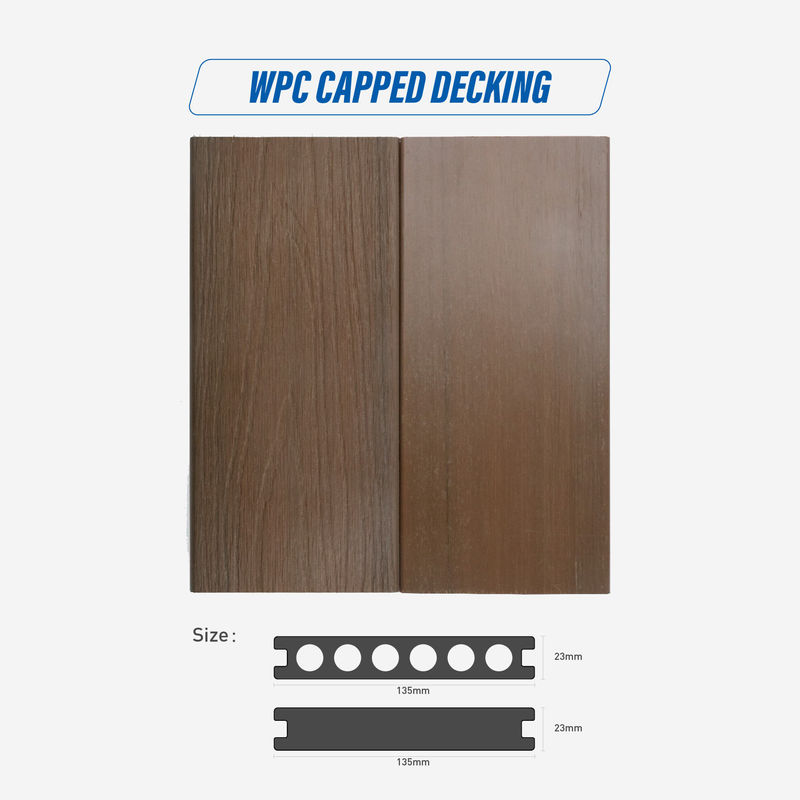 WPC / BPC สีเทค WPC แทรสเซสกลางแจ้ง กันไฟ ปิดไม้ ใยไม้ กันน้ํา คุณภาพสูง พื้นผสม ป้องกันคลื่น