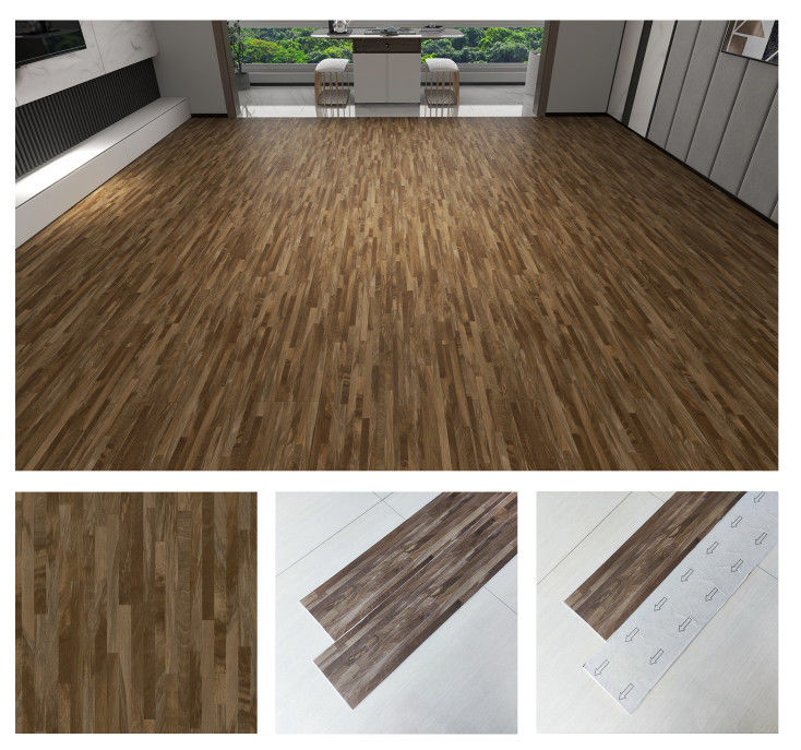 ไม้กันน้ํา ไฮโล Pvc กระเบื้องพื้น Lvt พื้นดิน Vinyl ติดกันเอง