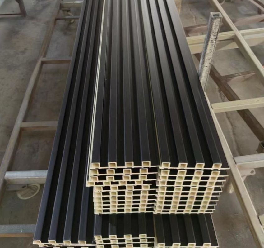 ภายในไม้ พลาสติกผสมผสมคลุม บอร์ดผนังปลอม Wpc แผนผนังภายใน