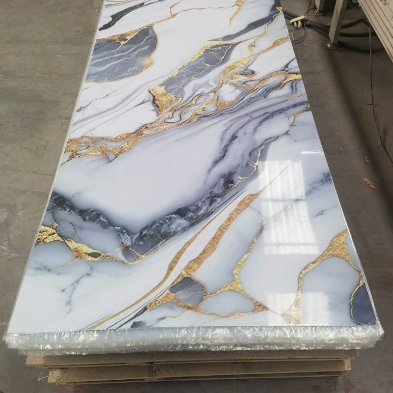 UV Board PVC Laminate Sheet 1220*2440mm การตกแต่งภายใน แผ่นปกผนังมาร์บอร์ม