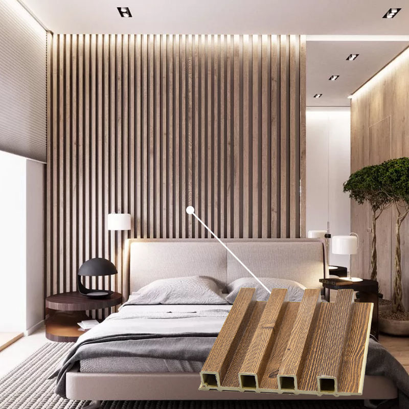 Eco Friendly Fluted Wpc Wall Panel การใช้งานภายใน Wpc แผ่นผนัง