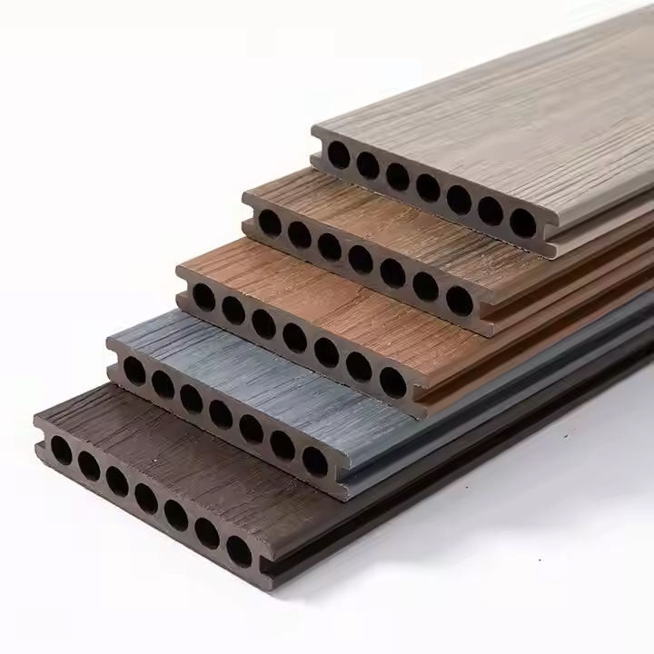 ขายร้อน Custom Hollow WPC Co-extrusion Decking Floor Outdoor Garden Decking Panels With Accessories ขายด่วน