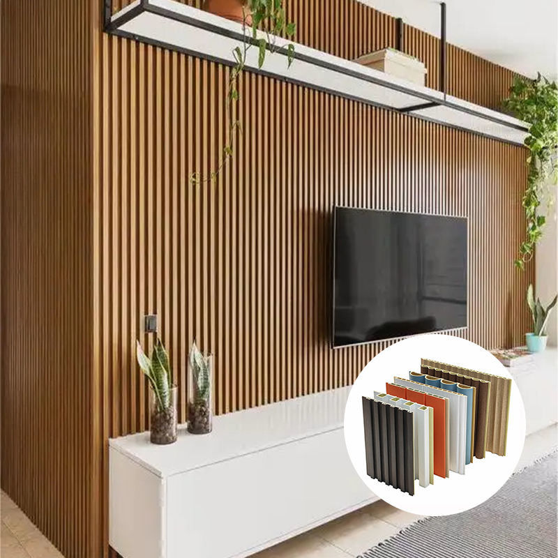 แผงตกแต่ง WPC Lambrin สำหรับการบุผนังภายในอาคารในบ้าน