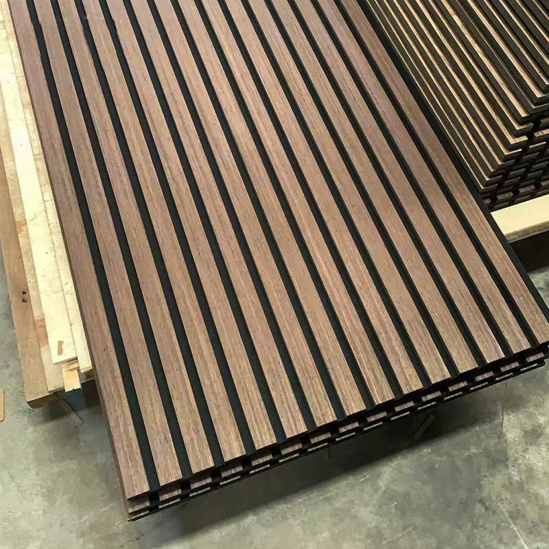 Wooden Slat Acoustic Panels for Sound Absorption Decorative Interior Wall Covering for Living Room Bedroom Office