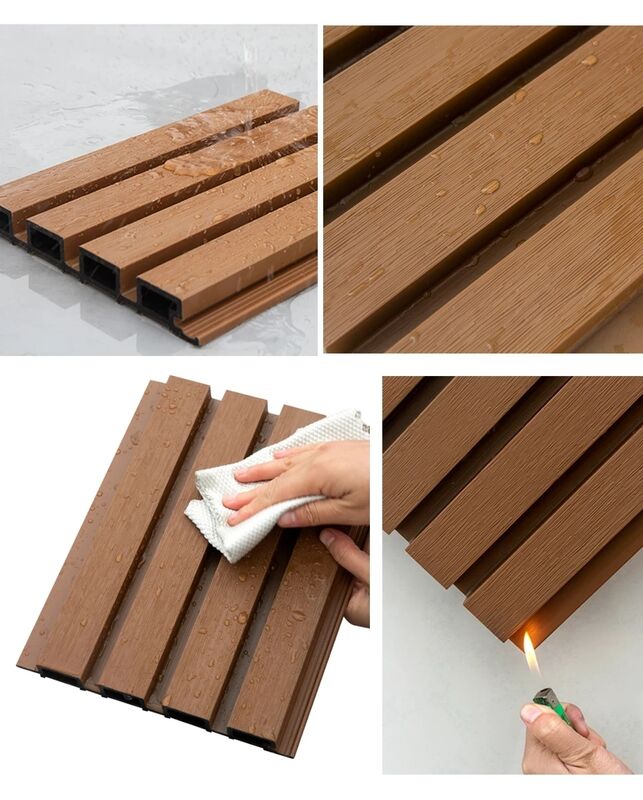 แผ่นผนังภายนอก WPC ที่กันน้ําคุณภาพสูง วัสดุประกอบไม้พลาสติกสําหรับตกแต่งภายนอก