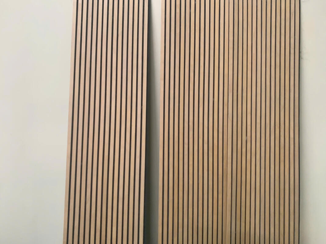 แผ่นเสียง แผ่นผนัง กระดาษ PET MDF แผ่นผนังเสียง การตกแต่งผนังสําหรับเฟอร์นิเจอร์ แผ่นผนังไม้เสียง การออกแบบที่ทันสมัย