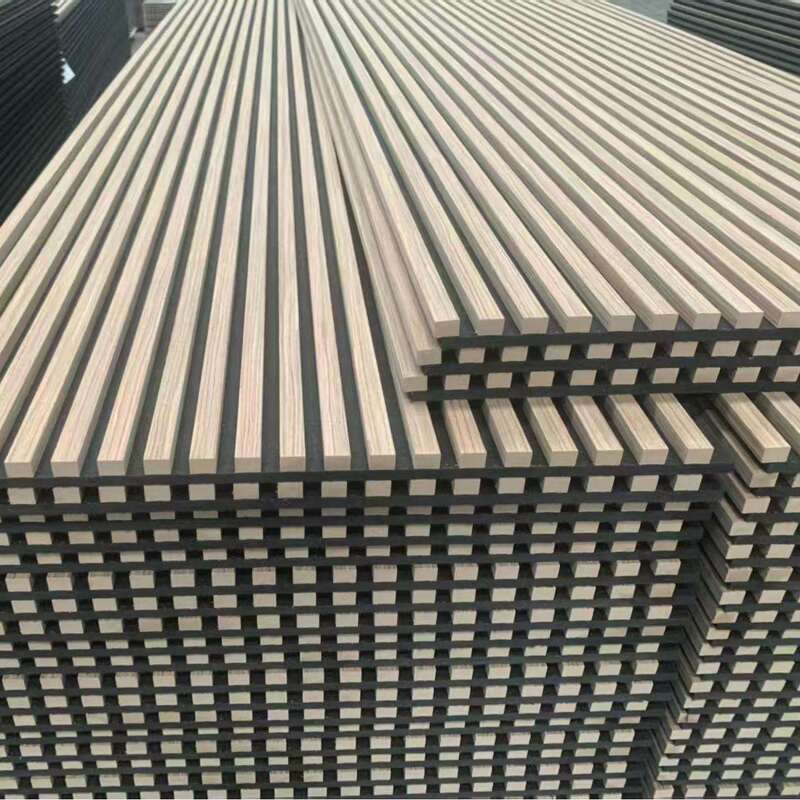 ขายร้อน แผ่นเสียง ไม้ แผ่นผนังสล็อต แผ่นผนังสล็อต บ้านตกแต่งภายใน แผ่นผนังกันเสียง