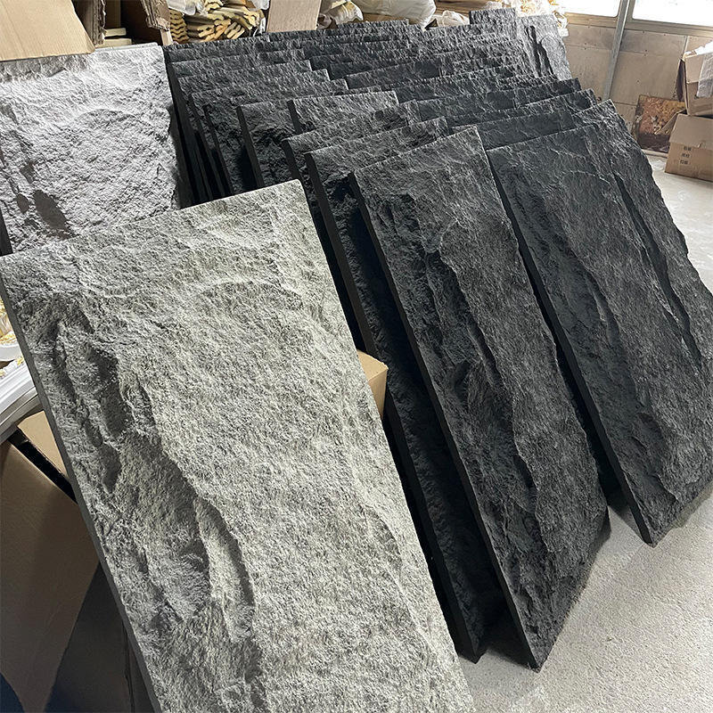 3D แผ่นผนังหินปลอม แผนผนังปูน PU สําหรับตกแต่งผนังภายใน