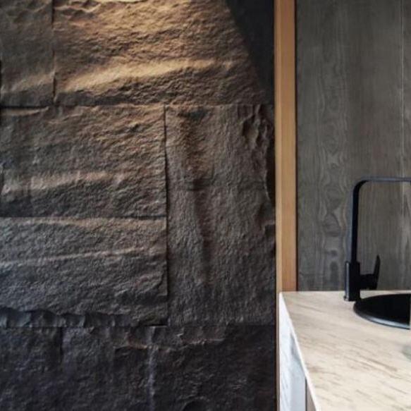 แผ่นผนังหิน PU ตกแต่งโพลียูรีเทนดีไซน์ทันสมัยน้ำหนักเบา แผ่นใหญ่สำหรับโรงแรมและการใช้งานภายในอาคาร ผลิตในประเทศจีน