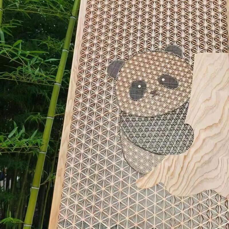 งานฝีมือไม้ Kumiko สำหรับประตูไม้ หน้าต่าง กล่องไม้ การตกแต่งร้านอาหารญี่ปุ่น พาร์ติชั่น