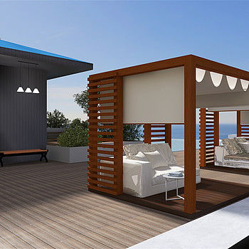 ผนังภายนอก ไม้พลาสติกคอมโพสิต Co Extrusion 222mm×25mm