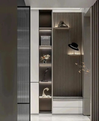 CE / ISO9001 Wpc แผงไม้ระแนง Wpc แผงตกแต่ง ความต้านทานรังสียูวี