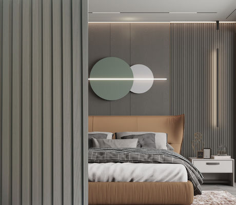 แผ่นผนังไฟเบอร์ไม้ WPC คลาสสิก 3000 มม. แผ่นผนัง Wpc เป็นมิตรกับสิ่งแวดล้อม