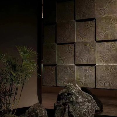 แผนผนังหิน PU น้ําหนักเบา แผนผนังหินพอลิอุเรธานเทียม 3D