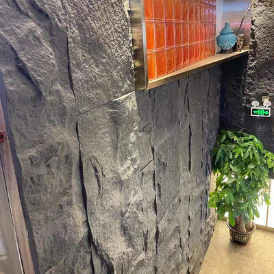 3D แผ่นผนังหินปลอม แผนผนังปูน PU สําหรับตกแต่งผนังภายใน