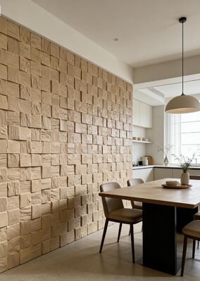 โซลูชั่นการตกแต่งผนังแบบนวัตกรรม กันไฟ กันน้ํา PU แผ่นผนังหินประดิษฐ์สําหรับผนังภายในและภายนอก